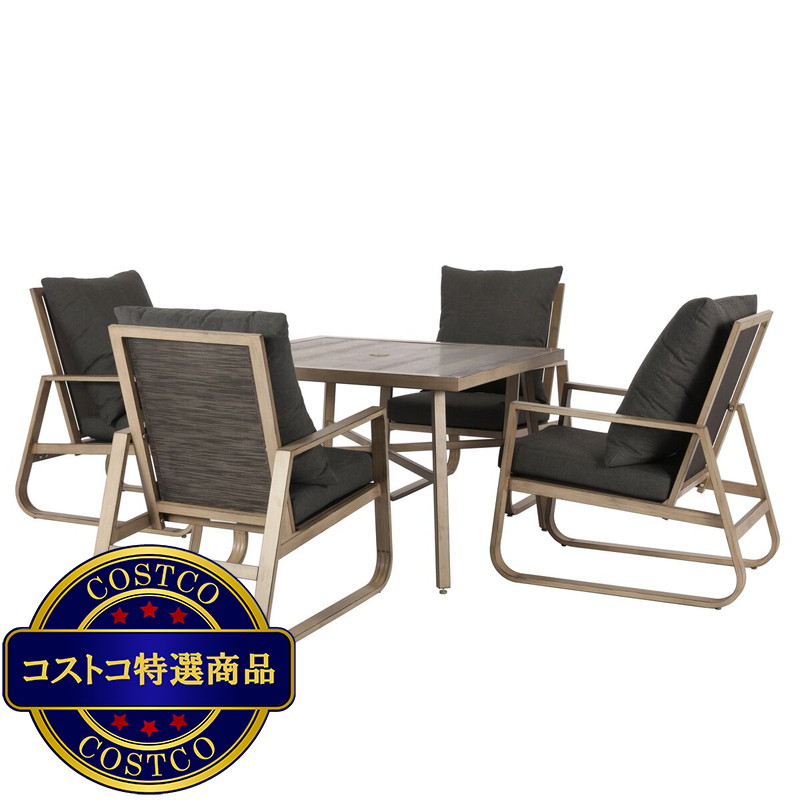 (コストコ) ウェストコーストカジュアル Tilham 屋外家具 ダイニング 5点 セット - 画像 (2)