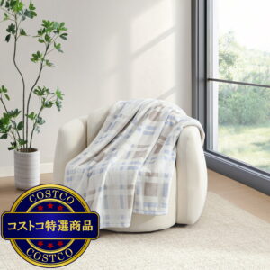 (コストコ) 大判ひざ掛け 152cm x 177cm ラナ プレイド アイボリー