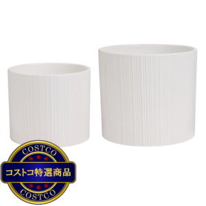 (コストコ) Mullally スタンド付き 陶器プランター 2個セット (26cm ＆ 24.6cm)