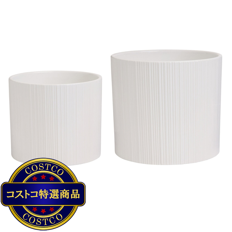 (コストコ) Mullally スタンド付き 陶器プランター 2個セット (26cm & 24.6cm)