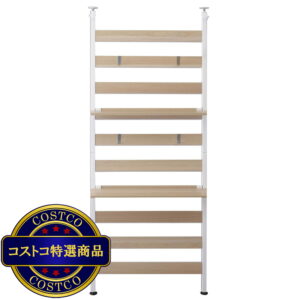 (コストコ) アイリスオーヤマ ウッドウォールラック 幅68.1cm 棚付き WLR-T66 ホワイト 251451