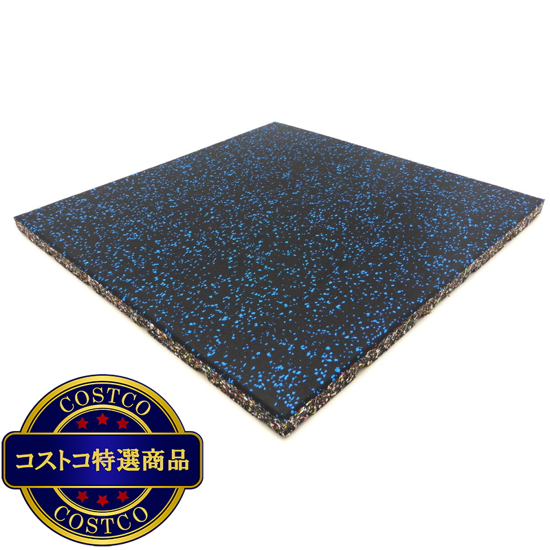 (コストコ) セルデス New ゴムチップマット 25ミリ厚 50cm x 50cm 8枚セット ブルーミックス(JL-07)