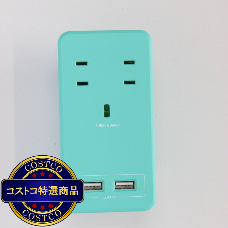 (コストコ) Fargo(ファーゴ)SATI COLOR(サティカラー) AC4個口 4.2A USB 全14色 CT221 ライトブルー