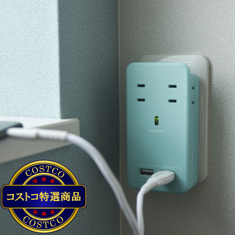(コストコ) Fargo(ファーゴ)SATI COLOR(サティカラー) AC4個口 4.2A USB 全14色 CT221 ライトブルー - 画像 (4)
