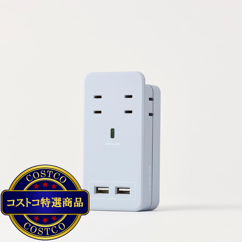 (コストコ) Fargo(ファーゴ)SATI COLOR(サティカラー) AC4個口 4.2A USB 全14色 CT221 スモーキーブルー