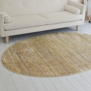 (コストコ) スミノエ 防炎・防音ラグ リュストル 楕円 140cm x 200cm イエロー