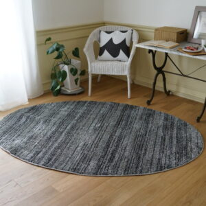 (コストコ) スミノエ 防炎・防音ラグ リュストル 楕円 140cm x 200cm ダークグレー