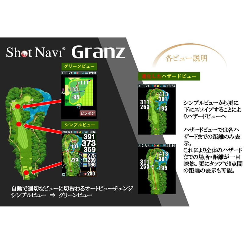 (コストコ) ショットナビ グランツ GPS ゴルフナビ ハンディタイプ ホワイト - 画像 (4)