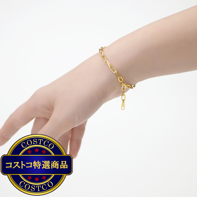 (コストコ) 18K イエローゴールド ペーパークリップ ブレスレット - 画像 (2)