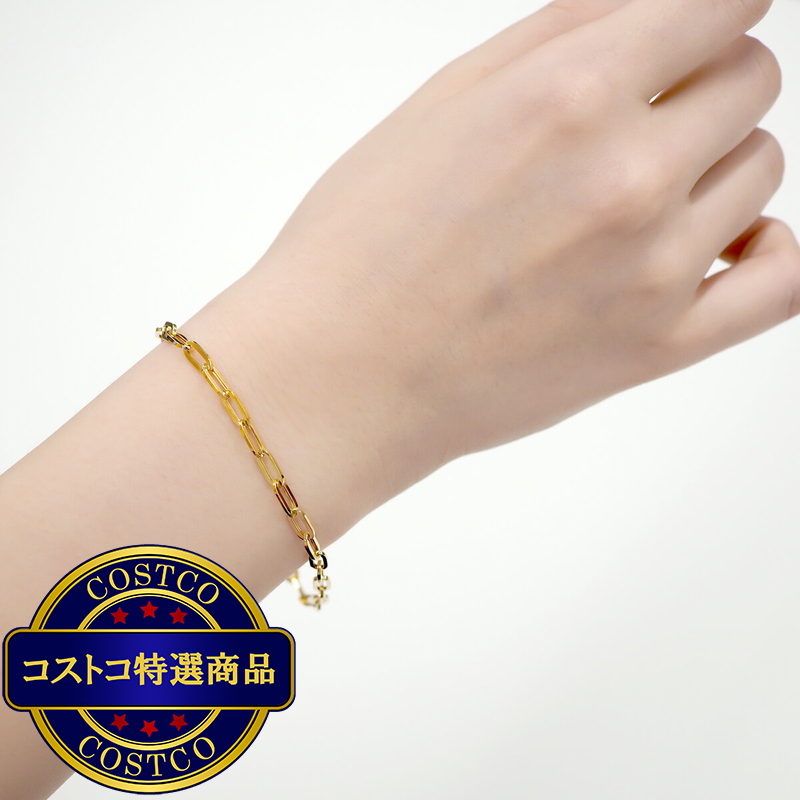 (コストコ) 18K イエローゴールド ペーパークリップ ブレスレット - 画像 (3)