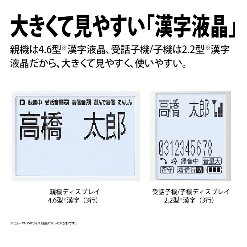 (コストコ) シャープ 迷惑電話防止機能付き 固定電話機 (親機受話器有線・無線子機1台タイプ) JD-AT91CL - 画像 (2)