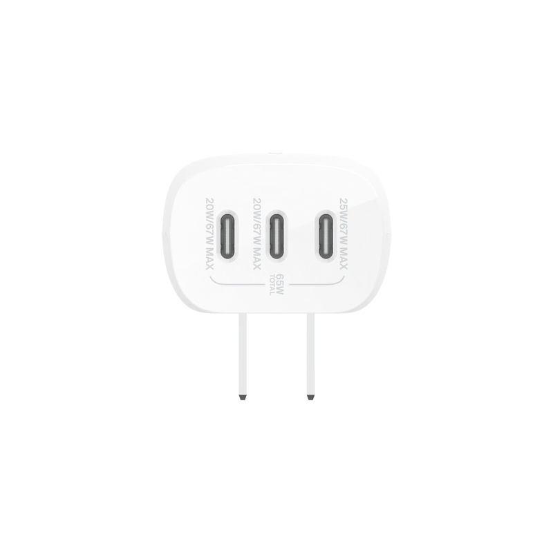 (コストコ) Belkin BoostCharge 3 ポート USB-C® 壁面充電器 (PPS 67W 付き) WCC002dqWHJP - 画像 (2)