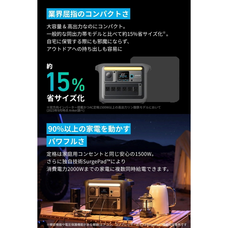(コストコ) Anker(アンカー)Solix C1000 ポータブル電源 A1761511 ブラック 容量1,056Wh - 画像 (4)