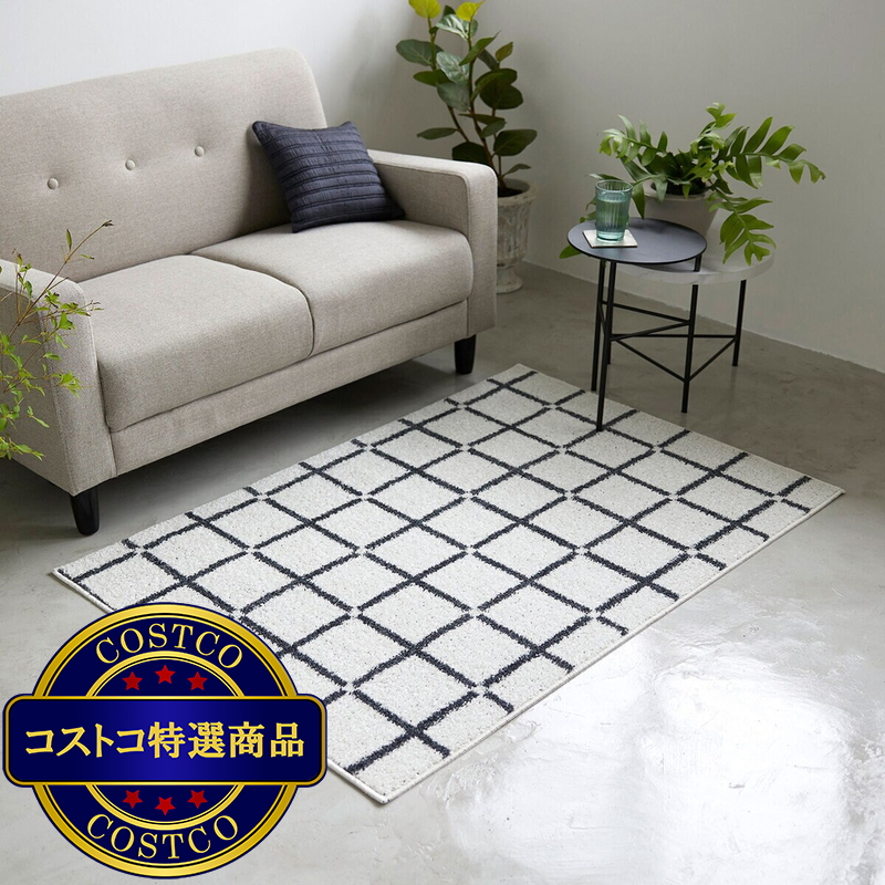(コストコ) スミノエ ウォッシャブルラグ オセロ 90 x 130cm ホワイト - 画像 (2)