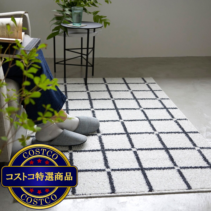 (コストコ) スミノエ ウォッシャブルラグ オセロ 90 x 130cm ホワイト - 画像 (3)
