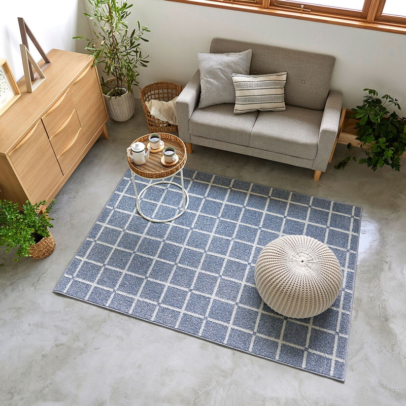 (コストコ) スミノエ ウォッシャブルラグ オセロ 185 x 240cm ブルー - 画像 (2)