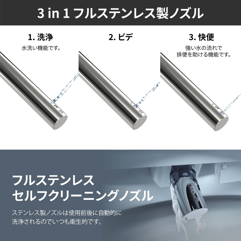 (コストコ) VOVO STYLEMENT 温水洗浄便座 シャワートイレ UV LED照明 リモコン付き (VB-6000SE) - 画像 (4)