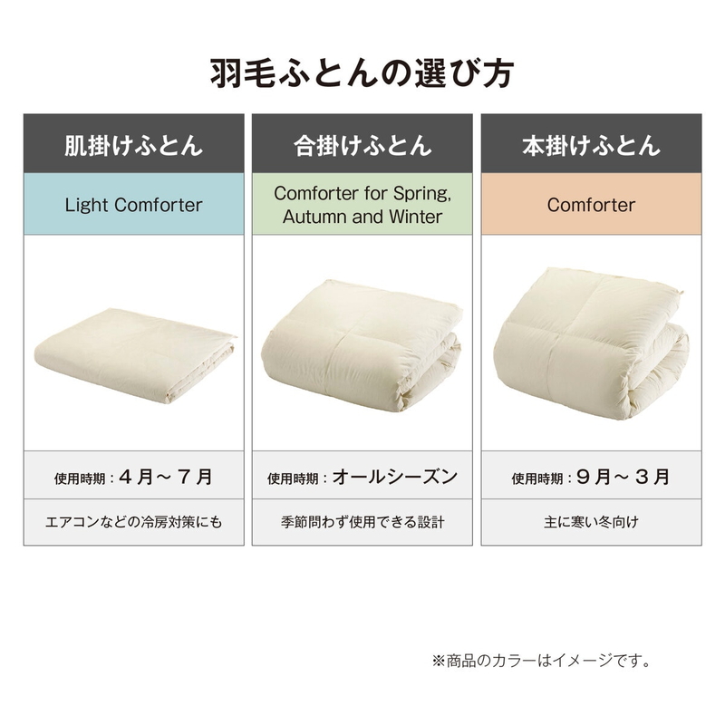 (コストコ) 羽毛合い掛け布団 ナチュラルダックダウン93% ダブル アイボリー - 画像 (2)