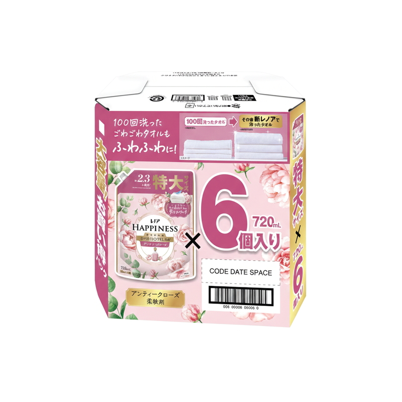 (コストコ) レノアハピネス 柔軟剤 アンティークローズ 720ml X 6個
