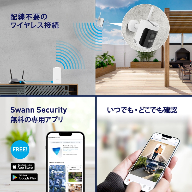 (コストコ) Swann(スワン) ALLSECURE ワイヤレス4Kカメラ ハブ付き - 画像 (4)