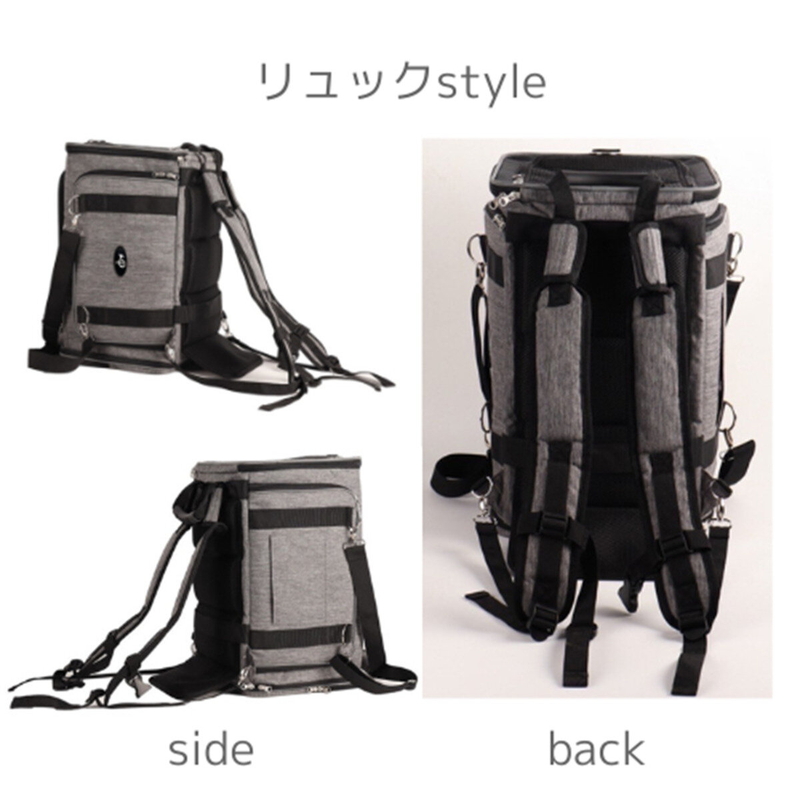 (コストコ) Petique ぺティーク 2LDK 2WAY ペットリュック グレー - 画像 (2)