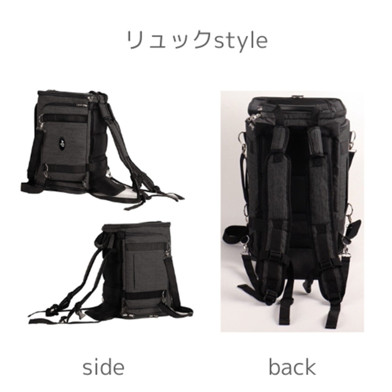 (コストコ) Petique ぺティーク 2LDK 2WAY ペットリュックブラック - 画像 (2)