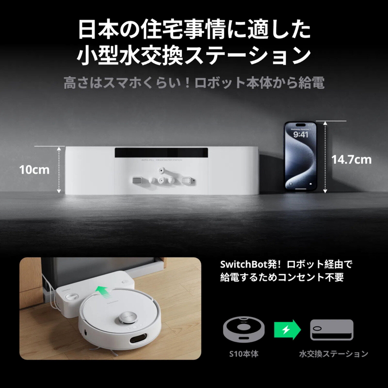 (コストコ) スイッチボット ロボット掃除機 S10(外付水タンク付き) 全自動給排水モデル W3211800 - 画像 (3)