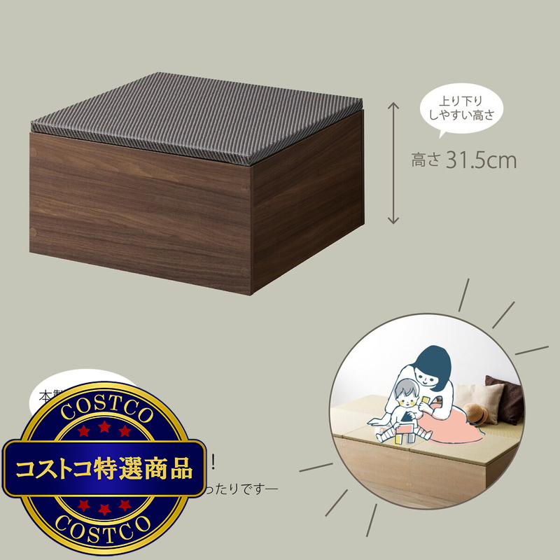 (コストコ) ゼンキューブ 畳ボックス ダークブラウン x ダークグレー ZCM-3060BX-DB-DG - 画像 (3)