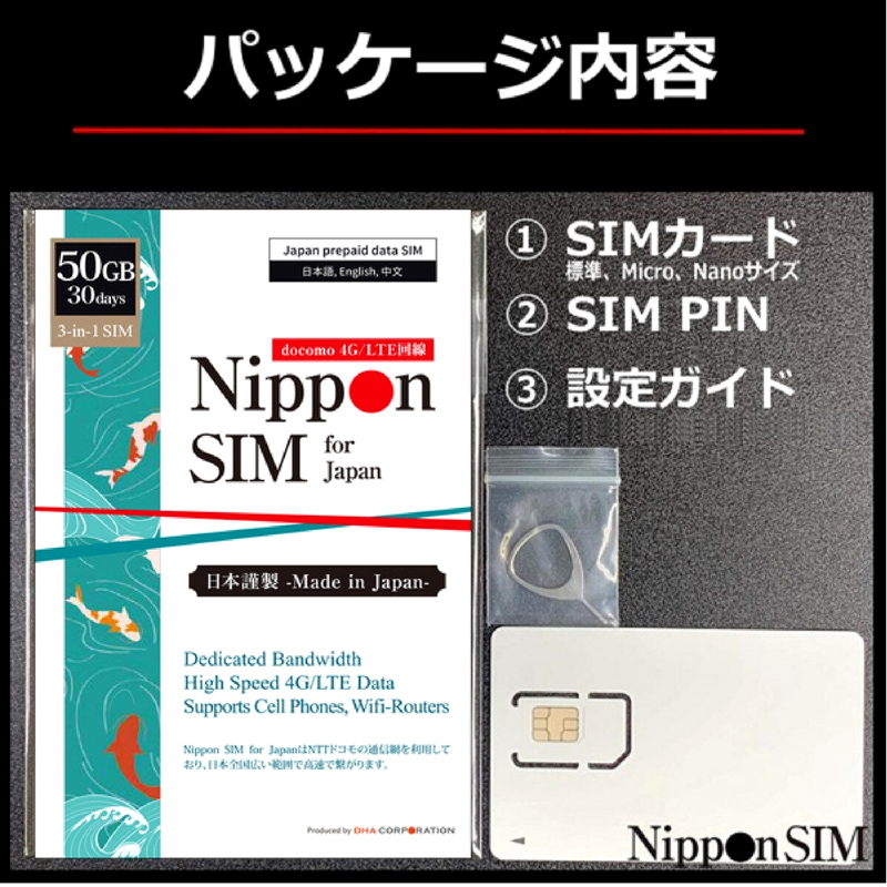 (コストコ) Nippon SIM for Japan 30日/50GB/国内用/DHA-SIM-302 - 画像 (2)