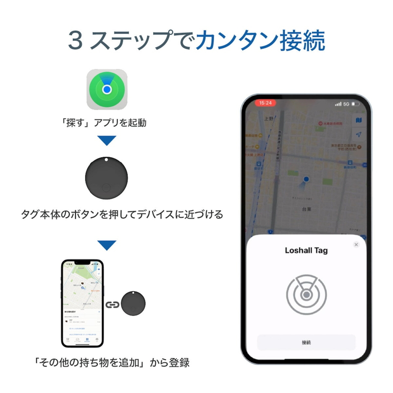 (コストコ) ローシャルタグ シリコンキーホルダー型タグホルダー 白 - 画像 (2)