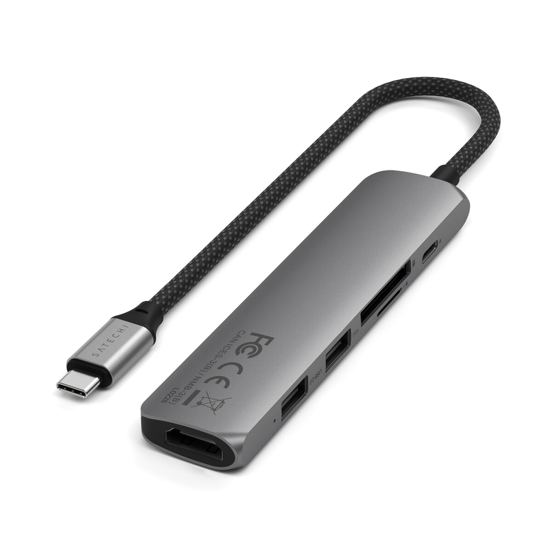 (コストコ) Satechi 6-in1 USB-C スリムマルチポートアダプター スペースグレー - 画像 (3)