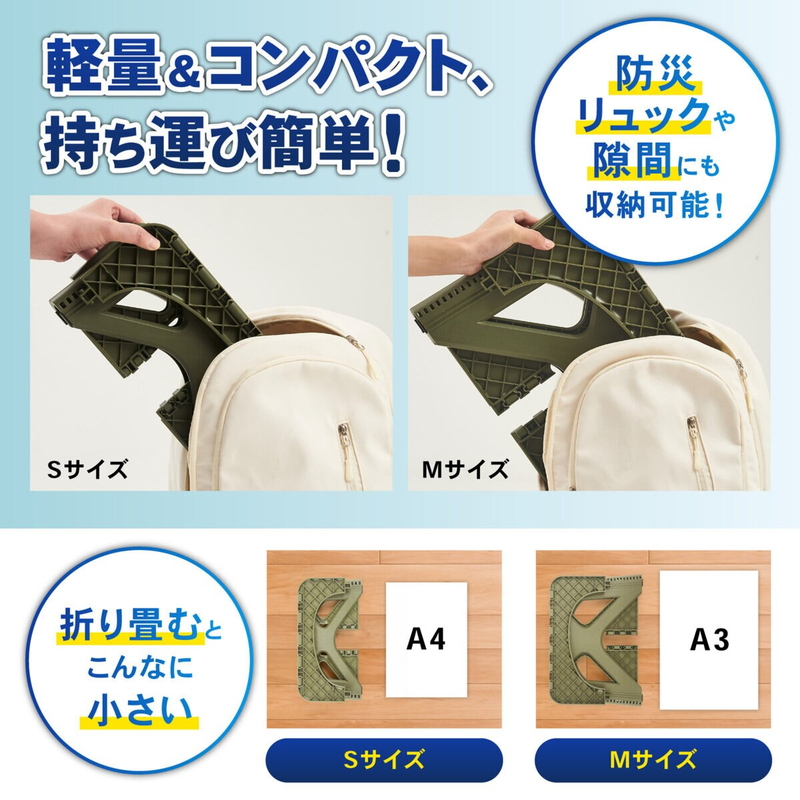 (コストコ) パイクスピーク ソナエル 救急トイレステップスツールセットMサイズ凝固剤・排泄袋付き オリーブ - 画像 (2)