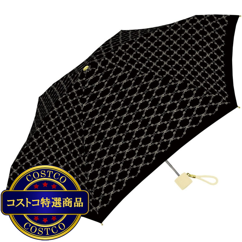 (コストコ) assa 日傘折りたたみ AMM50 ブラック / フラワークロス AMM752