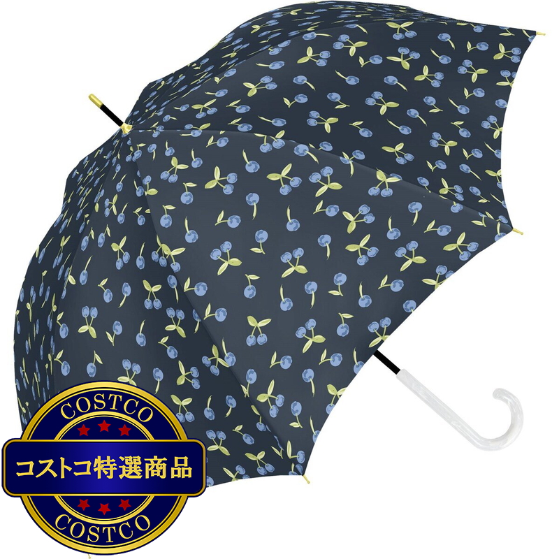 (コストコ) assa 雨傘長傘 RJ58 ワンタッチ 果物 ネイビー / チェリー RJ651