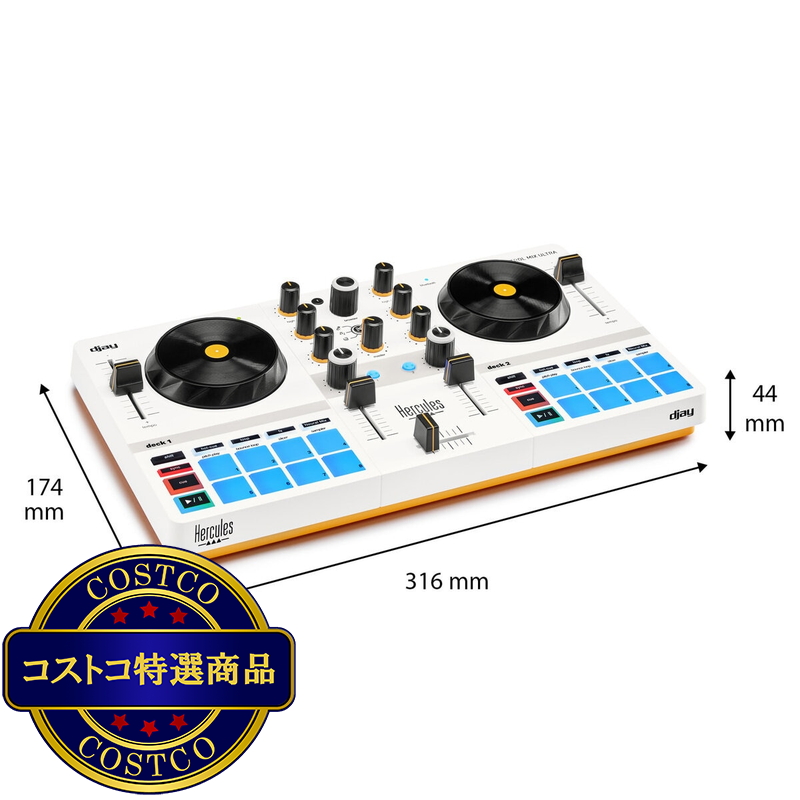 (コストコ) Hercules スマートフォン用モバイルDJコントローラー djay/Apple Music対応 バッテリー内蔵 - 画像 (4)