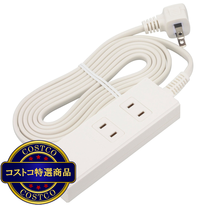 (コストコ) オーム電機 2口 PD対応USBポート付きタップ 　2m ホワイトHS-TU22PD23-W／ブラック HS-TU22PD23-K