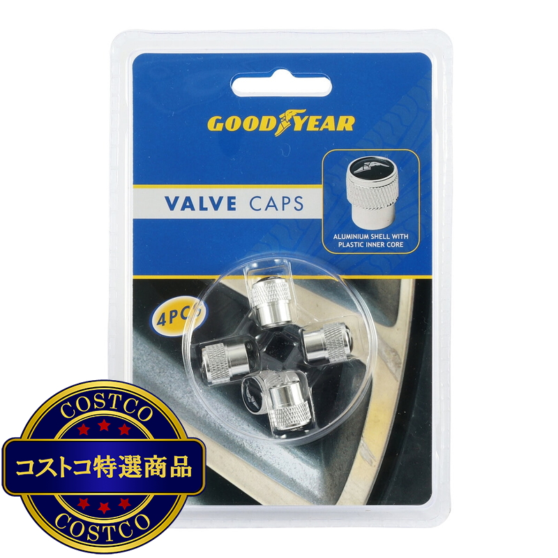 (コストコ) グッドイヤー エアバルブキャップ シルバー 4個入り - 画像 (2)