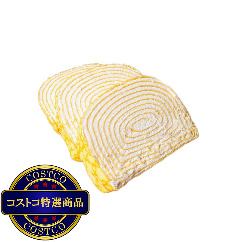 (コストコ) 【冷凍】ミルクレープロールケーキ 1kg x 2本入 - 画像 (4)