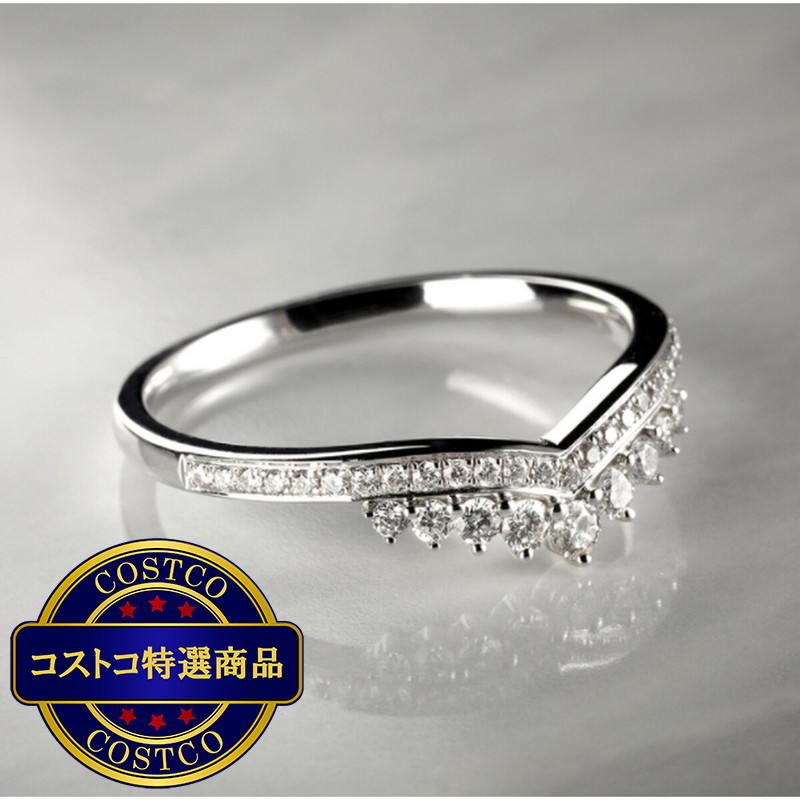 (コストコ) 18K ホワイトゴールド 0.31カラット ダイヤモンド ティアラ リング - 画像 (2)
