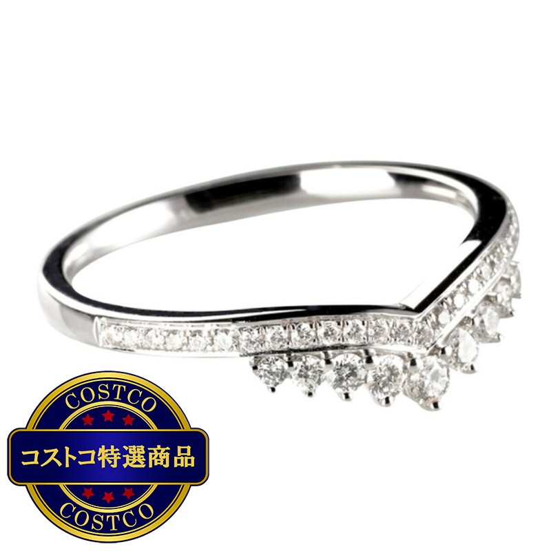 (コストコ) 18K ホワイトゴールド  0.31カラット ダイヤモンド ティアラ リング