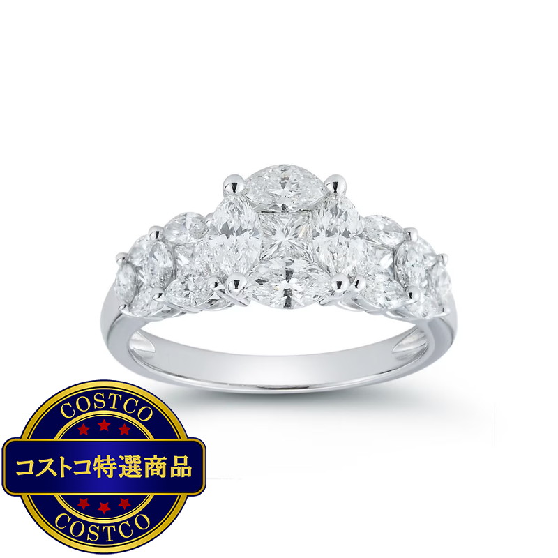 (コストコ) 18K ホワイトゴールド 1.72カラット ダイヤモンドリング - 画像 (2)
