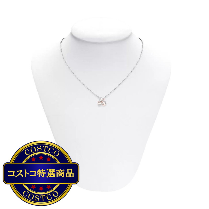 (コストコ) 18Kホワイトゴールド&ローズーゴールド 0.15カラットダイヤモンド ラブノット ペンダント - 画像 (4)