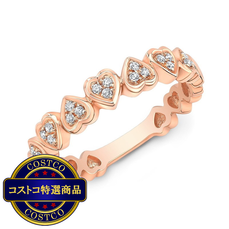(コストコ) 18K ローズゴールド 0.09カラット ダイヤモンド リング