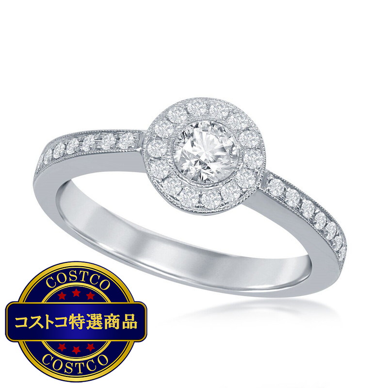 (コストコ) 18K ホワイトゴールド 0.44カラット ダイヤモンドリング - 画像 (2)