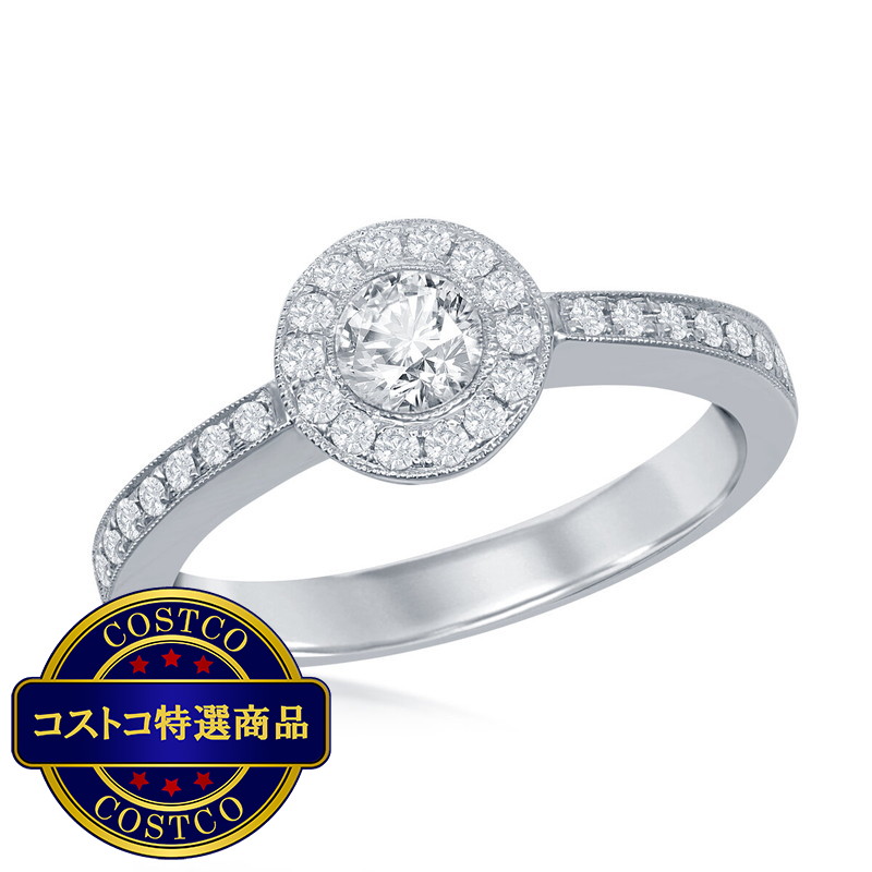 (コストコ) 18K ホワイトゴールド 0.44カラット ダイヤモンドリング