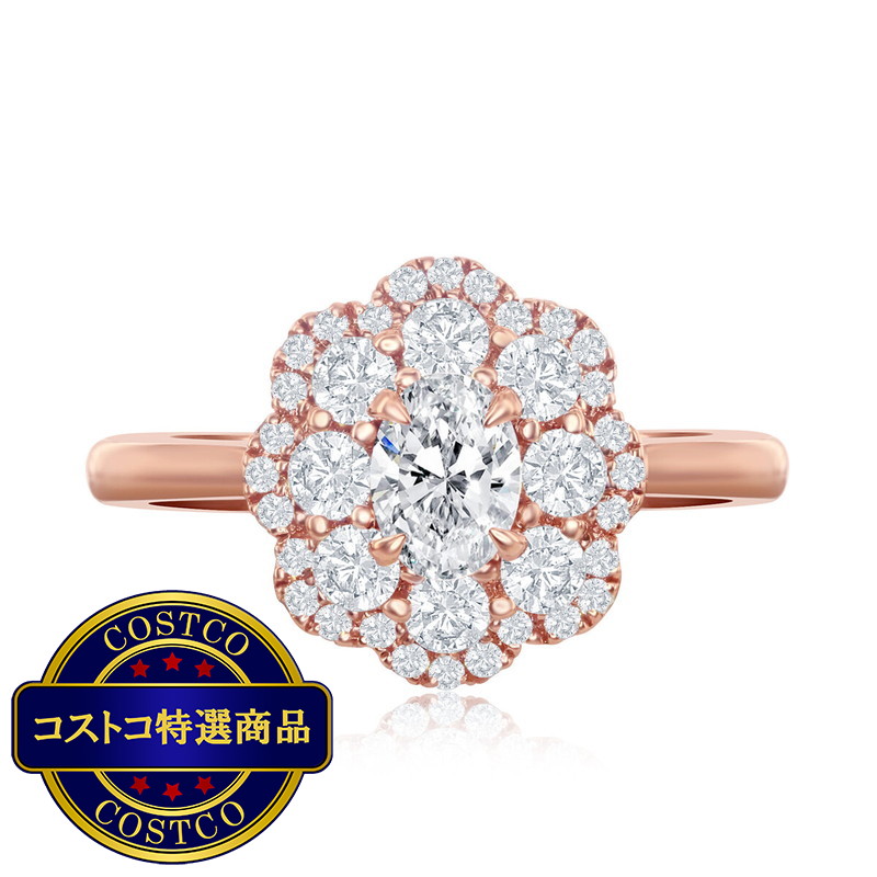 (コストコ) 18K ローズゴールド 1.00カラット ダイヤモンド フラワーリング