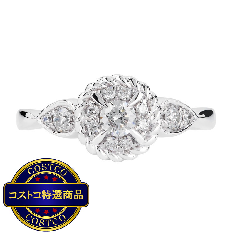 (コストコ) 18K ホワイトゴールド 0.39カラット ダイヤモンドリングセット - 画像 (3)