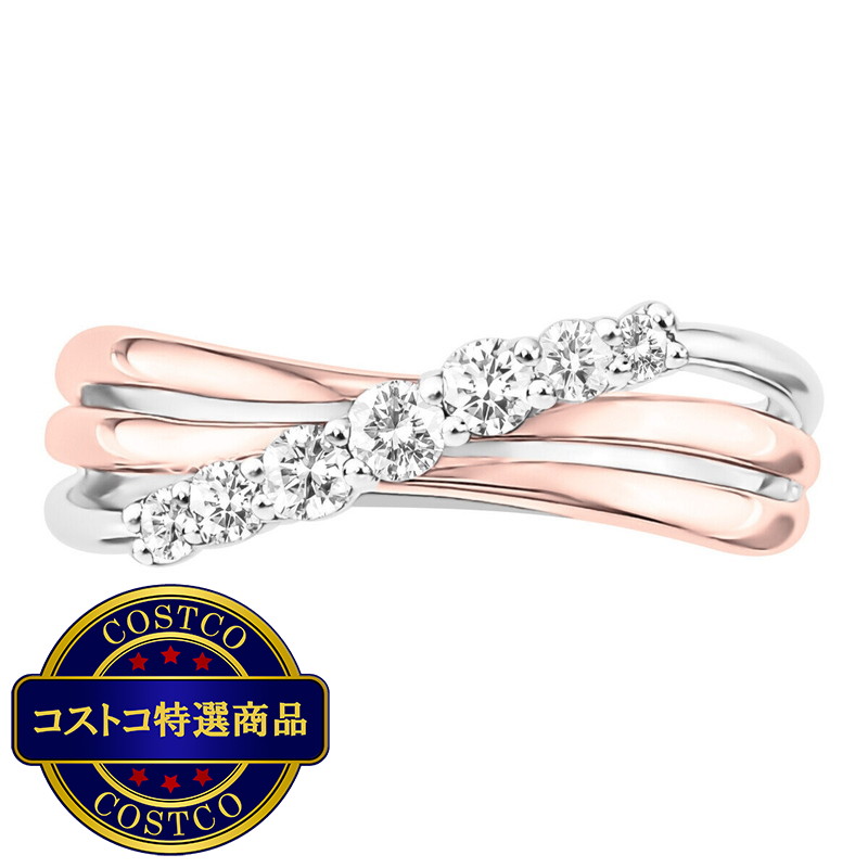 (コストコ) 18K ホワイト/ピンクゴールド 0.33カラット ダイヤモンド リング