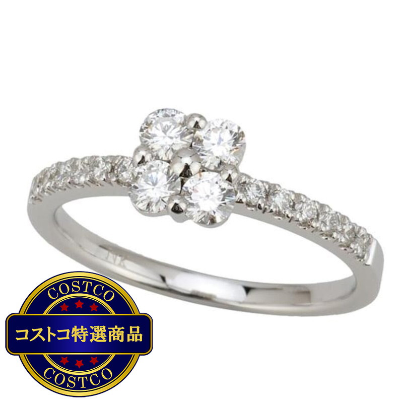 (コストコ) 18K ホワイトゴールド 0.60カラット ダイヤモンド フラワー リング - 画像 (2)