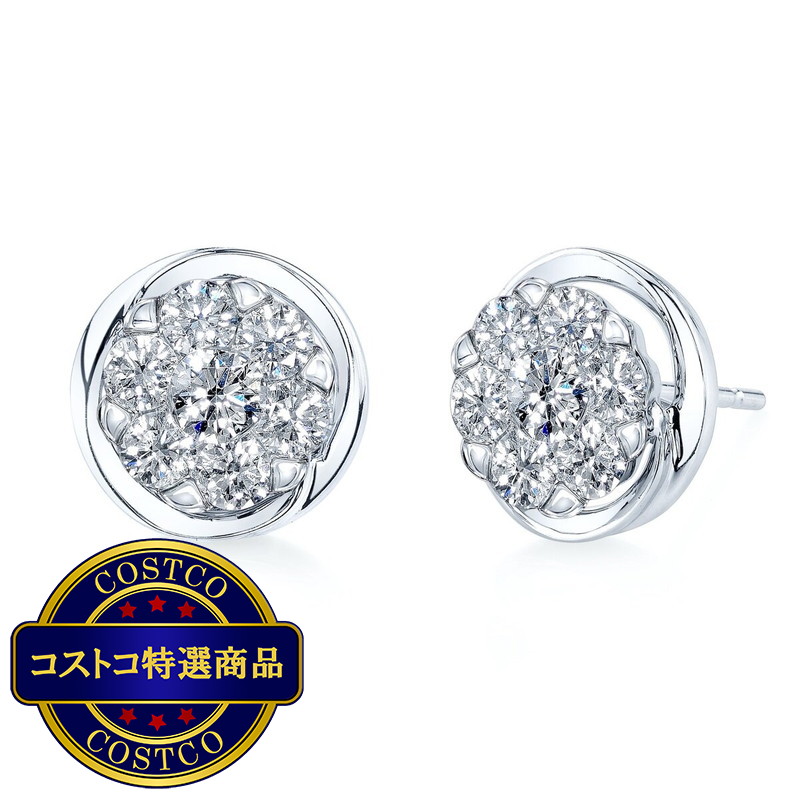 (コストコ) 18K ホワイトゴールド 0.31カラット ダイヤモンド ピアス